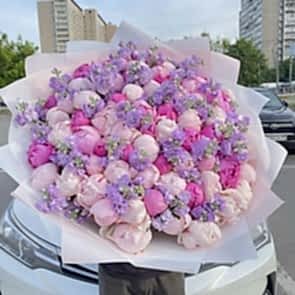 Букет пионов - Ягодный сорбет